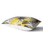 - Rh-Dik-5367-Gorsel2 - Realhomes Sarı Zemin Üzerinde Beyaz Ve Gri Yaprak Motifli Dikdörtgen Kırlent Kılıfı Realhomes