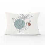 - Rh-Dik-5371-Gorsel1 - Realhomes Portre Çizim Üzerinde Yaprak Desenli Dekoratif Dikdörtgen Kırlent Kılıfı Realhomes