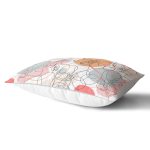 Kırmızı Ve Turuncu Puantiyeli Zeminde Karakalem Çiçek Motifli Dikdörtgen Kırlent Kılıfı Realhomes