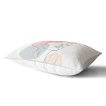 Kırmızı Şeritli Portre Çizimli Dekoratif Modern Dikdörtgen Yastık Kılıfı Realhomes