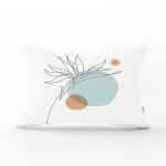 - Rh-Dik-5376-Gorsel1 - Realhomes Beyaz Zeminde İnce Yaprak Desenli Dekoratif Dikdörtgen Kırlent Kılıfı Realhomes