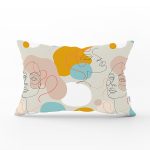 Portre Face Temalı Dekoratif Özel Tasarım Dikdörtgen Yastık Kılıfı Realhomes