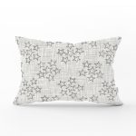 Kot Zeminli Yıldız Motifli Dekoratif Dijital Baskılı Dikdörtgen Kırlent Kılıfı Realhomes