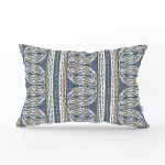 Kot Zeminli Düz Çigili Yaprak Motifli Dikdörtgen Kırlent Kılıfı Realhomes