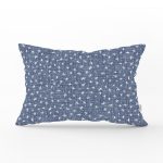 Lacivert Kot Zemin Üzerinde Yıldız Motifli Dikdörtgen Kırlent Kılıfı Realhomes