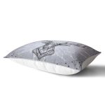 Gri Zeminde Yıldız Motifli Geometrik Geyik Baskılı Dikdörtgen Kırlent Kılıfı Realhomes