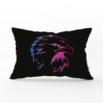 Siyah Zeminde Neon Kartal Motifli Dikdörtgen Kırlent Kılıfı Realhomes