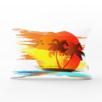 - Rh-Dik-5510-Gorsel1 - Realhomes Gün Batımında Palmiye Ağaç Temalı Özel Tasarım Dikdörtgen Yastık Kılıfı Realhomes