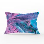 - Rh-Dik-5523-Gorsel1 - Realhomes Tropik Yapraklı Özel Tasarım Dijital Baskılı Modern Dekoratif Dikdörtgen Kırlent Kılıfı Realhomes