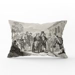 Siyah Beyaz Zeminde Kral Ve Kraliçe Motifli Dekoratif Dikdörtgen Kırlent Kılıfı Realhomes