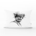 Karakalem Atatürk Portresi Dekoratif Dikdörtgen Kırlent Kılıfı Realhomes