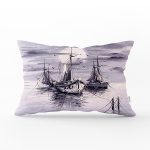 Siyah Beyaz Tekne Desenli Modern Dikdörtgen Yastık Kılıfı Realhomes