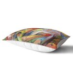 Renkli Sulu Boya Çizimli Gece Kondu Evleri Motifli Dekoratif Dikdörtgen Kırlent Kılıfı Realhomes