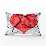 Kalp Desenli Dijital Baskılı Dekoratif Dikdörtgen Yastık Kırlent Kılıfı Realhomes