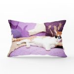 Gözlüklü Kedi Desenli Dijital Baskılı Modern Dikdörtgen Yastık Kırlent Kılıfı Realhomes