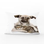 - Rh-Dik-5611-Gorsel1 - Realhomes Köpek ve Kedili Dijital Baskılı Modern Dikdörtgen Yastık Kırlent Kılıfı Realhomes