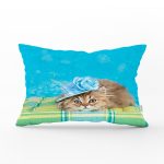 - Rh-Dik-5612-Gorsel1 - Realhomes Mavi Şapkalı Kedi Desenli Modern Dikdörtgen Kırlent Kılıfı Realhomes