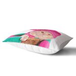 Sepet İçinde Pembe Şapkalı Sevimli Kedicik Dekoratif Dikdörtgen Kırlent Kılıfı Realhomes