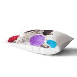 Renkli İp Toplarıyla Köpek Baskılı Modern Dikdörtgen Yastık Kırlent Kılıfı Realhomes