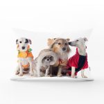 Çeşitli Köpek Desenli Dijital Baskılı Modern Dikdörtgen Yastık Kırlent Kılıfı Realhomes