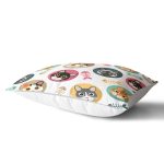 Sevimli Hayvanlar ve Balık İskeletli Modern Dikdörtgen Yastık Kırlent Kılıfı Realhomes