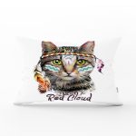 Kızıl Derili Kedi Motifli Modern Dikdörtgen Yastık Kırlent Kılıfı Realhomes