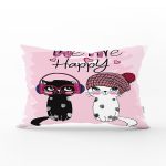 We Are Happy Kedicikler Modern Dikdörtgen Yastık Kırlent Kılıfı Realhomes