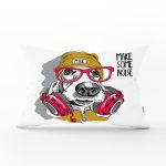 - Rh-Dik-5658-Gorsel1 - Realhomes  Make Some Noise Köpek Baskılı Modern Dikdörtgen Yastık Kırlent Kılıfı Realhomes