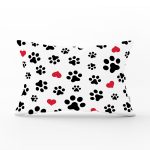 - Rh-Dik-5673-Gorsel1 - Realhomes Köpek Ayak İzi Desenli Dijital Baskılı Modern Dikdörtgen Yastık Kırlent Kılıfı Realhomes