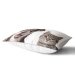 Sevimli Köpek ve Kedi Desenli Sevimli Modern Dikdörtgen Yastık Kırlent Kılıfı Realhomes