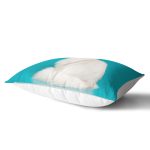 Mavi Zeminde Beyaz Kedi Desenli Modern Dikdörtgen Yastık Kırlent Kılıfı Realhomes