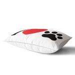 - Rh-Dik-5684-Gorsel2 - Realhomes I Love Dijital Baskılı Pati İzi Modern Dikdörtgen Yastık Kırlent Kılıfı Realhomes