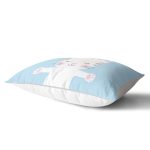 Mavi Zeminde My Love Yazılı Sevimli Kedicik Desenli Dekoratif Dikdörtgen Kırlent Kılıfı Realhomes