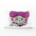 - Rh-Dik-5705-Gorsel1 - Realhomes I Like Dress Up Kedicik Dijital Baskılı Modern Dikdörtgen Yastık Kırlent Kılıfı Realhomes