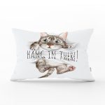 - Rh-Dik-5712-Gorsel1 - Realhomes Sevimli Kedi Desenli Dijital Baskılı Modern Dikdörtgen Yastık Kırlent Kılıfı Realhomes