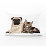- Rh-Dik-5715-Gorsel1 - Realhomes Sevimli Köpek ve Kedi Desenli Sevimli Modern Dikdörtgen Yastık Kırlent Kılıfı Realhomes