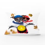 Motor Süren Çılgın Köpekler Dijital Baskılı Modern Dikdörtgen Yastık Kırlent Kılıfı Realhomes