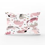 Sevimli Kedi Desenli Dijital Baskılı Modern Dikdörtgen Yastık Kırlent Kılıfı Realhomes