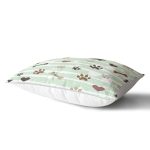 - Rh-Dik-5734-Gorsel2 - Realhomes Yeşil Çizgili Zeminde Pati İzli Dijital Baskılı Modern Dikdörtgen Yastık Kırlent Kılıfı Realhomes