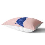 Bej Pembe Zeminde Mavi Baykuş Motifli Dekoratif Dikdörtgen Kırlent Kılıfı Realhomes