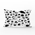 Beyaz Zeminde Anlamsız Çizgiler Motifli Dikdörtgen Kırlent Kılıfı Realhomes