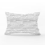 Modern Siyah Beyaz Çizgi Motifli Dekoratif Dikdörtgen Kırlent Kılıfı Realhomes