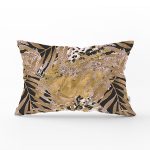 - Rh-Dik-5770-Gorsel1 - Realhomes Siyah Leopar Zeminde Kurumuş Yaprak Motifli Modern Dikdörtgen Yastık Kılıfı Realhomes