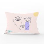 - Rh-Dik-5775-Gorsel1 - Realhomes Pembe Zeminde Bohemian Özel Tasarım Dikdörtgen Kırlent Kılıfı Realhomes