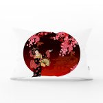 - Rh-Dik-5799-Gorsel1 - Realhomes Çiçek Desenli Yelpazeli Japon Kız Motifli Modern Dikdörtgen Kırlent Kılıfı Realhomes