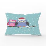 - Rh-Dik-58-Gorsel1 - Realhomes Baykuş Desenli Dijital Baskılı Dekoratif Dikdörtgen Yastık Kırlent Kılıfı Realhomes