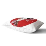 Beyaz ve Kırmızı Zeminde Papatya Tasarımlı Japon Kız Modern Dikdörtgen Kırlent Kılıfı Realhomes