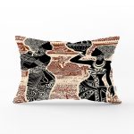 Etnik Desen Zeminli Afrika Kadın Motifli Dekoratif Dikdörtgen Yastık Kılıfı Realhomes