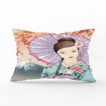 - Rh-Dik-5833-Gorsel1 - Realhomes Şemsiyeli Japon Kız Motifli Dekoratif Dikdörtgen Kırlent Kılıfı Realhomes