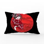 Kırmızı Yelpazeli Şaman Japan Kadın Dekoratif Dikdörtgen Yastık Kılıfı Realhomes